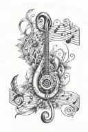 Music Note Peace travel themed tattoo tattoo design idea