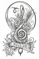 Music Note Peace travel themed tattoo tattoo design idea