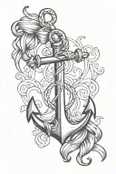 anchor with ribbon wrapped round tattoo design idea