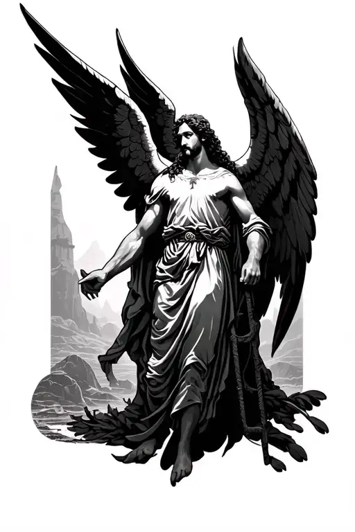 Saint Raphael the Archangel tattoo design idea