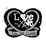 love(crossed out) with pain on top followed by the words live and laugh tattoo design idea