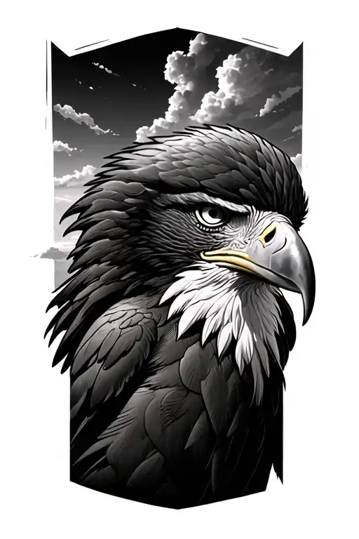 eagle, sky tattoo design idea