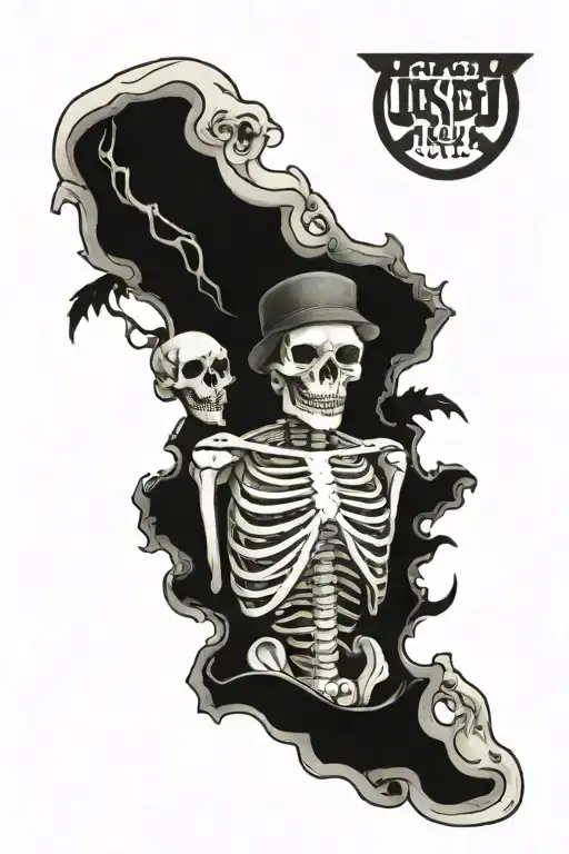 arm sleeve Irish skeletons tattoo design idea