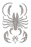 Scorpion, moon, stars, Celtic symbol of the family tattoo design idea