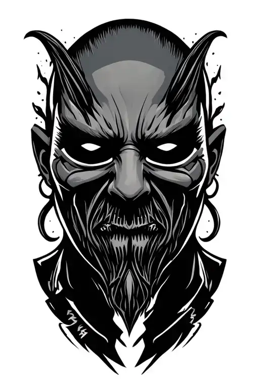 the legendary rapper MF Dooms iconick mask  tattoo design idea