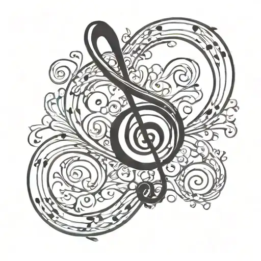 Treble Clef Bass Clef tattoo design idea