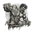 angry Atlas Holding the earth globe tattoo design idea