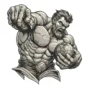 angry Atlas Holding the earth globe tattoo design idea