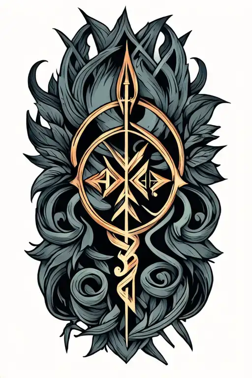 nordic runes tattoo design idea