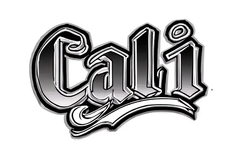 "Cali" gangster style tattoo design idea