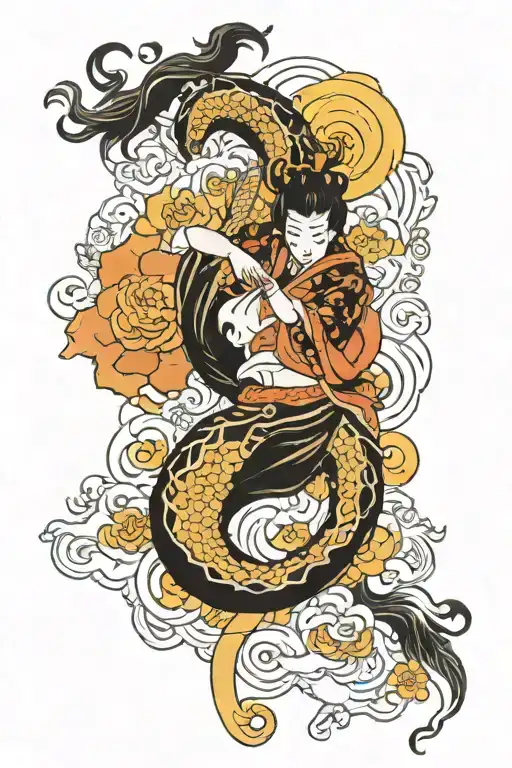 vaginal kick channel tattoo design idea