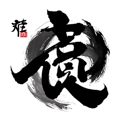 "庇佑" A single, elegant Chinese calligraphy character "庇佑" in a smooth, flowing style such as semi-cursive (行书 Xíng shū) or re tattoo design idea