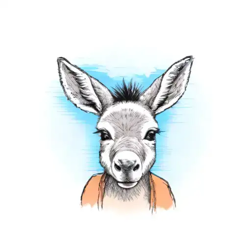 baby donkey tattoo design idea