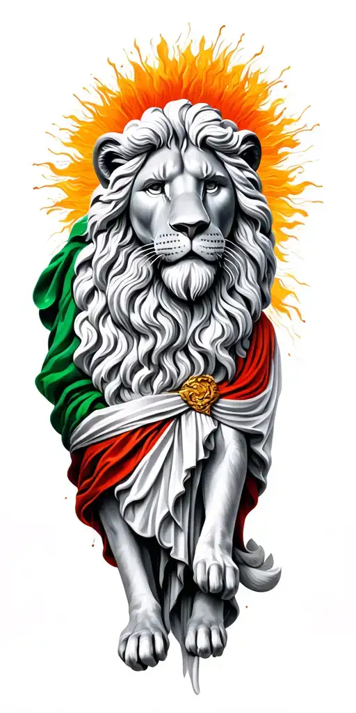 German Italian Irish lion jesus tattoo design idea