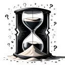 hourglass with question marks as the sand tattoo design idea