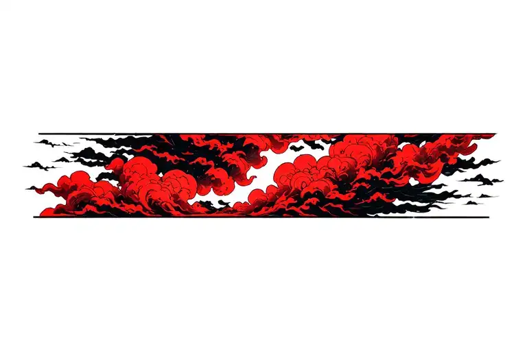akatsuki red clouds forming the shape tattoo design idea