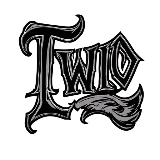 twenty two western font tattoo design idea
