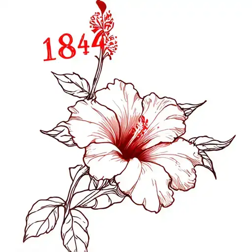 The number 1804 the Haitian flag the hibiscus flower tattoo design idea