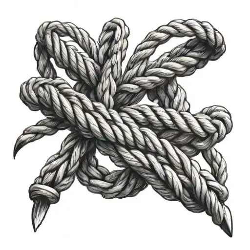 Hang rope tied tattoo design idea