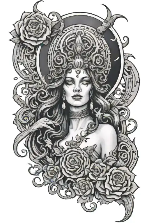 hecate goddess tattoo design idea