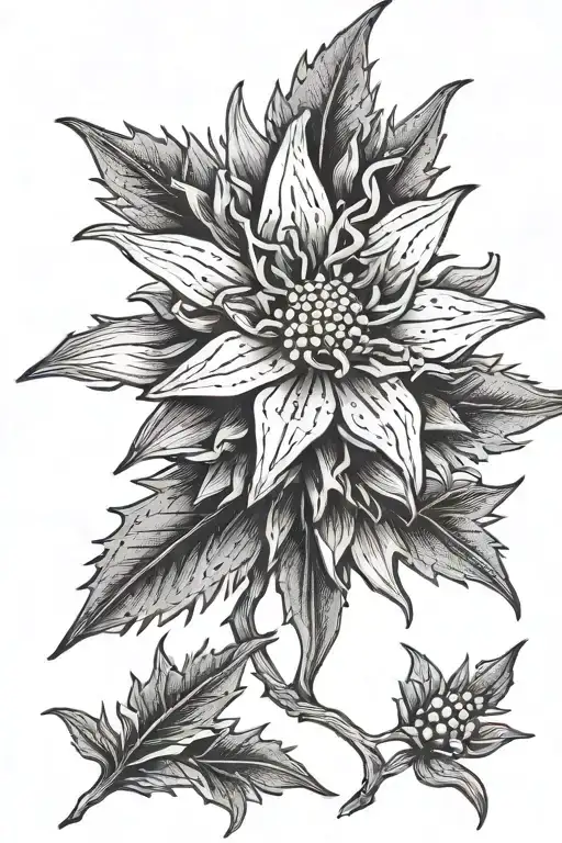edelweiss flower tattoo design idea