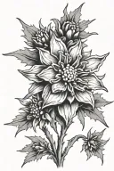 edelweiss flower tattoo design idea