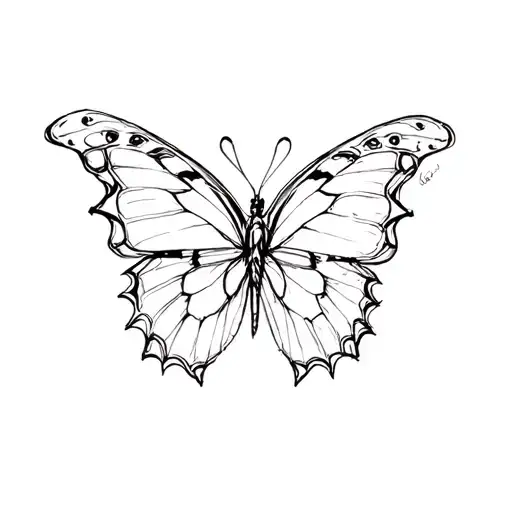 butterfly effect using black tattoo design idea