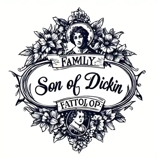 Family surname meaning Son of Dickin, include two older brothers and a younger sister tattoo design idea