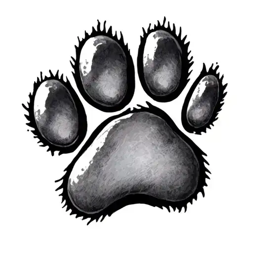 paw print tattoo design idea