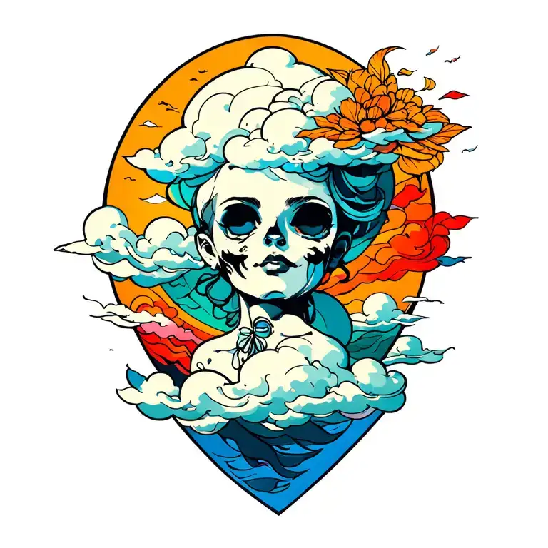 clouds tattoo design idea