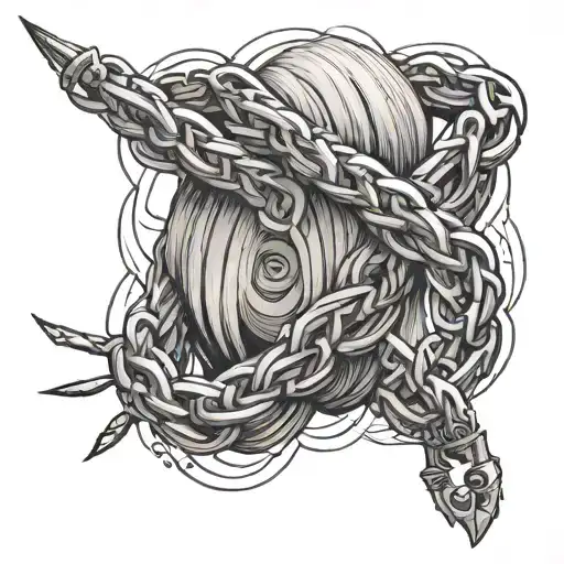 kurapika chain wrapped tattoo design idea