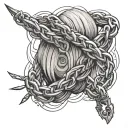 kurapika chain wrapped tattoo design idea