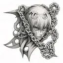 kurapika chain wrapped tattoo design idea