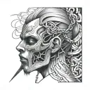 kurapika chain wrapped tattoo design idea