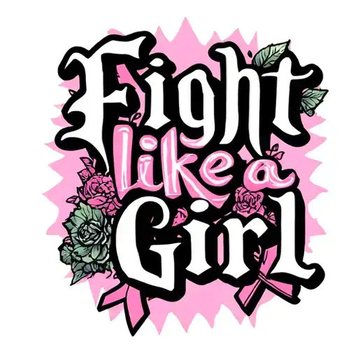 "Fight like a girl" pink ribbon tattoo design idea