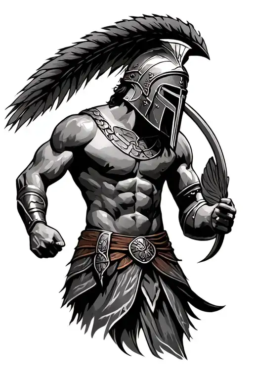 gladiators and spartans tattoo design idea