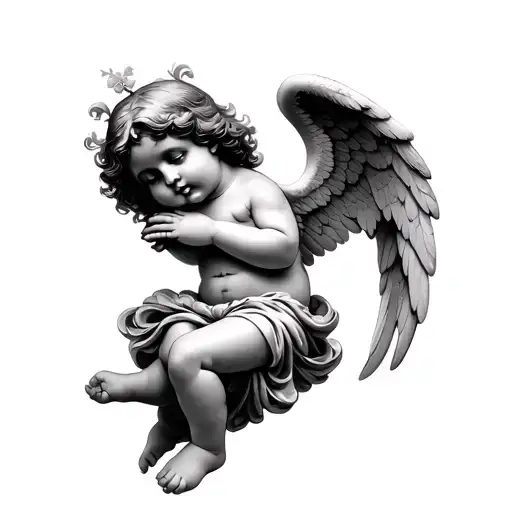 cherub angel tattoo design idea