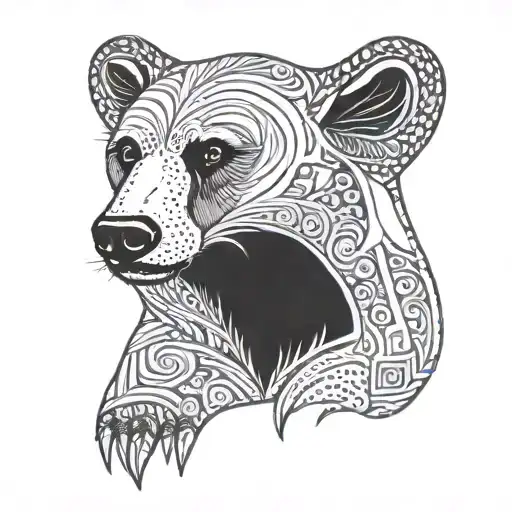 bear with hermit tattoo design idea