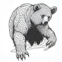 bear with hermit tattoo design idea