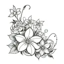 birthday month flowers intertwined tattoo design idea