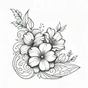 birthday month flowers intertwined tattoo design idea