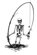 fishing skeleton funny tattoo design idea