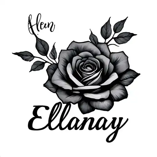 "Ella may" daughters name tattoo design idea