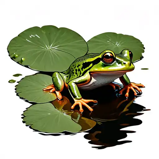 Frog On Lily Pad tattoo design idea