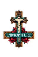 "end of rapture" religious cross tattoo design idea