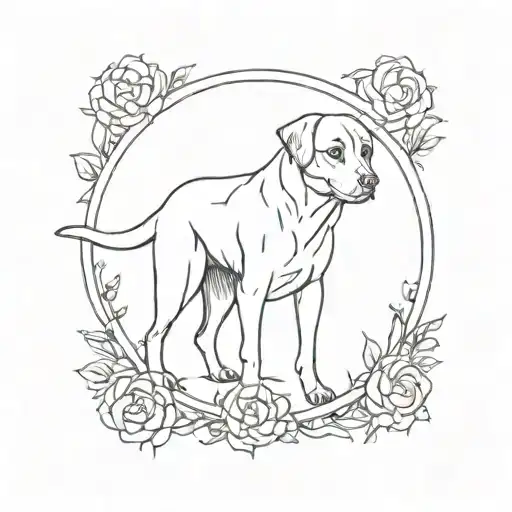 outline dog memorial tattoo tattoo design idea