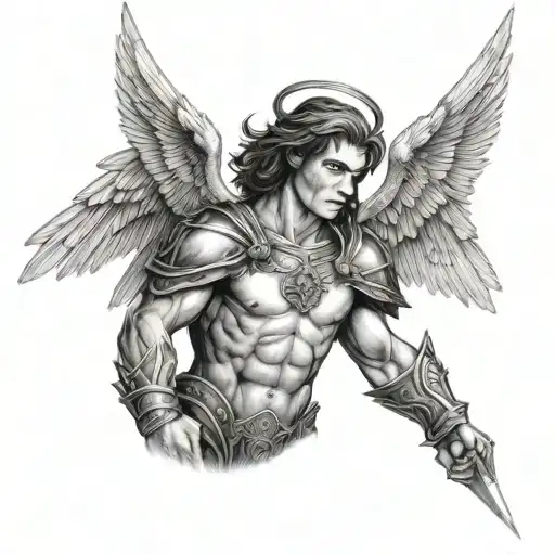 Angel warrior arm tattoo tattoo design idea