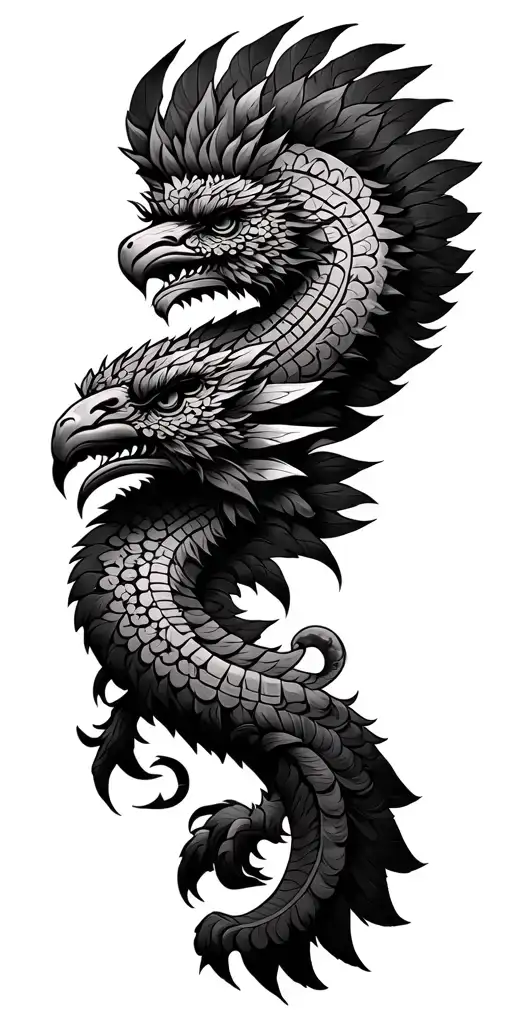 aztec god quetzalcoatl tattoo design idea