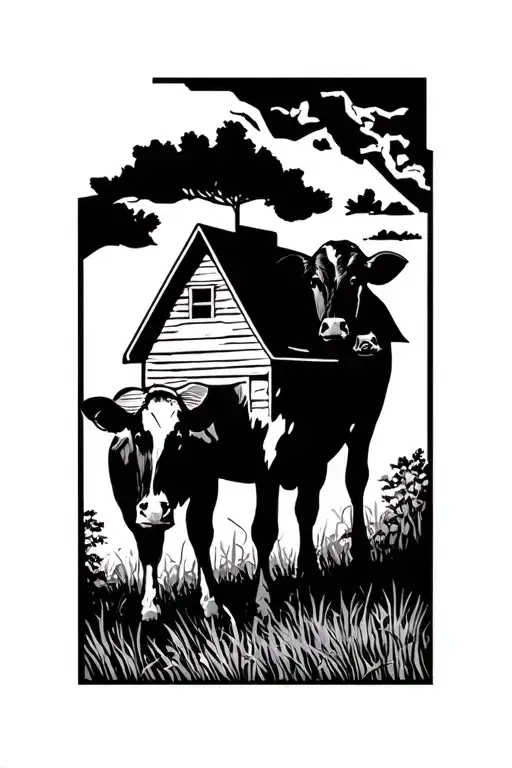 North Carolina farm life tattoo design idea