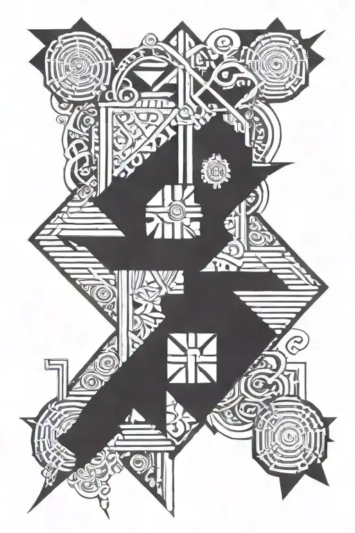 artdeco baron samedi voodoo veve tattoo design idea